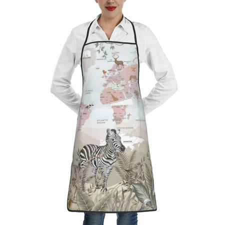 Rocae World Map With Safari Animals for Kitchen Aprons for Women Adjustable Cooking Kitchen Chef Apron for Men with Pockets
Rocae World Map With Safari Animals for Kitchen Aprons for Women Adjustable Cooking Kitchen Chef Apron for Men with Pockets