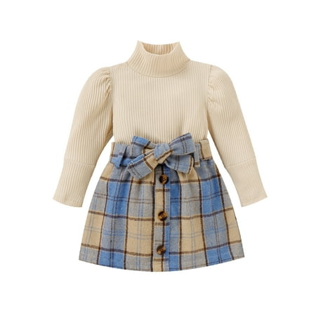Peyakidsaa Kids Baby Girls Dress Suit Long Sleeve High Neck Knitting Tops Plaid Print Half Dress Waist Belt
Peyakidsaa Kids Baby Girls Dress Suit Long Sleeve High Neck Knitting Tops Plaid Print Half Dress Waist Belt