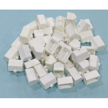 Plastic Hotels: White Color Monopoly Replacement Hotel (Colored Miniature Town & City Buildings, Board Game Playing Pieces) by Morrison Games