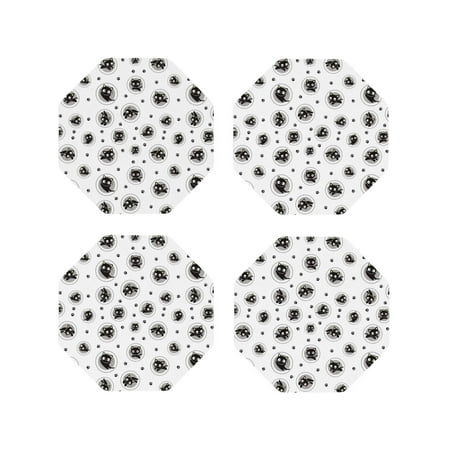 Coasters Set of 4 - Artistic Black Cartoon Cat Drink Coasters for Tabletop Protection Leather Coasters for Living Room Decor and Housewarming Gift Octagon
Coasters Set of 4 - Artistic Black Cartoon Cat Drink Coasters for Tabletop Protection Leather Coasters for Living Room Decor and Housewarming Gift Octagon