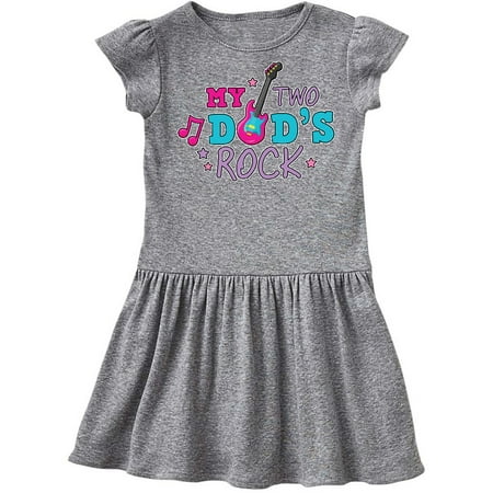 Inktastic My Two Dads Rock with Guitar Gift Toddler Girl Dress