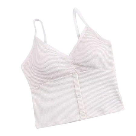 Women V Neck Top Sleeveless Cami Top For Basic Sleeping Bra Pale Mauve