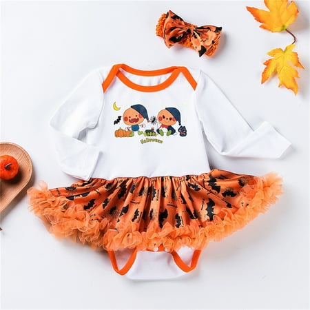 Halloween Princess Dress Baby Newborn Infant Girls Festival Autumn Patchwork Long Sleeve Dress Romper Clothes Orange Follure
Halloween Princess Dress Baby Newborn Infant Girls Festival Autumn Patchwork Long Sleeve Dress Romper Clothes Orange Follure