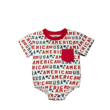 Baby Boys Summer Jumpsuit Independence Day Letter Print Short Sleeve Romper Tops for Newborn Infant
Baby Boys Summer Jumpsuit Independence Day Letter Print Short Sleeve Romper Tops for Newborn Infant