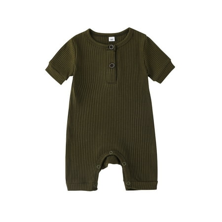 KZKR Newborn Baby Solid Ribbed Romper Unisex Infants Boy Girl Short Sleeve Button Onesie Jumpsuit One Piece Cotton O Neck Bodysuit
KZKR Newborn Baby Solid Ribbed Romper Unisex Infants Boy Girl Short Sleeve Button Onesie Jumpsuit One Piece Cotton O Neck Bodysuit