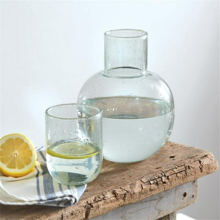 CTW Home 370824 10 in. Recycled Glass Bedside Carafe Set Clear