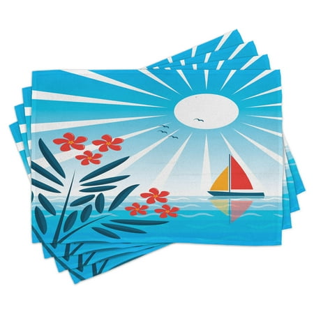 Nautical Placemats Set of 4 Oleanders and Sailing Boat in the Sea Sunny Day Gulls Positive Life Theme Washable Fabric Place Mats for Dining Room Kitchen Table Decor Blue Orange White by Ambesonne
Nautical Placemats Set of 4 Oleanders and Sailing Boat in the Sea Sunny Day Gulls Positive Life Theme Washable Fabric Place Mats for Dining Room Kitchen Table Decor Blue Orange White by Ambesonne