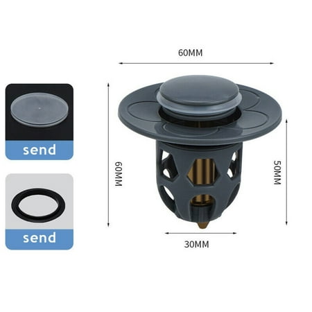 Gerich Sink Strainer Plug Stopper Bath Wash Basin Core Bounce Pop-Up Drain Filter Tool Gray
Gerich Sink Strainer Plug Stopper Bath Wash Basin Core Bounce Pop-Up Drain Filter Tool Gray