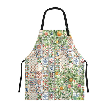 Original Bohemian Plaid Orange Digital Printing Waterproof And Apron