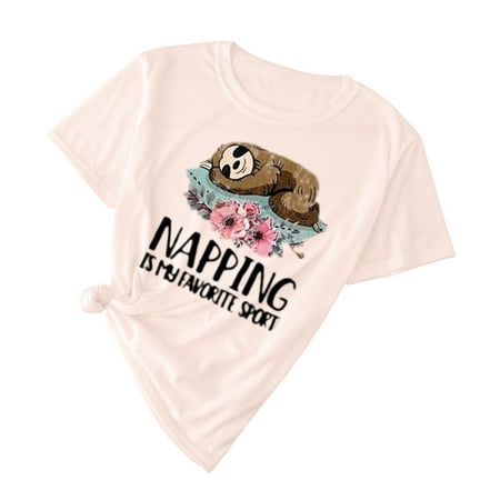 Bospose Short Sleeve Shirt Girl Pink Bustier Top Women Casual Sloth Print Loose Blouse Top (Napping) Lady Sloth Top (Location ) M
Bospose Short Sleeve Shirt Girl Pink Bustier Top Women Casual Sloth Print Loose Blouse Top (Napping) Lady Sloth Top (Location ) M