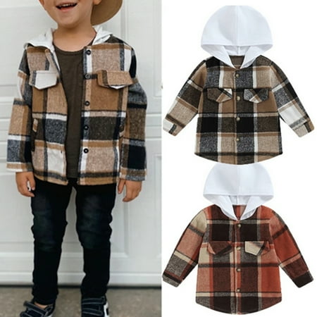 GuliriFei Kids Toddler Boys Girls Long Sleeve Button Down Hooded Plaid Shirt Hoodie Jacket Tops Coat Outwear Fall Winter Clothes
GuliriFei Kids Toddler Boys Girls Long Sleeve Button Down Hooded Plaid Shirt Hoodie Jacket Tops Coat Outwear Fall Winter Clothes