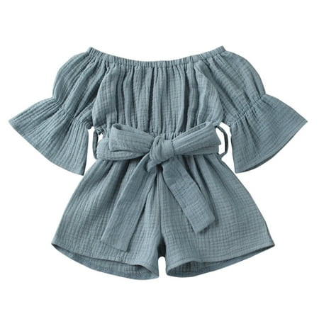 TheFound Toddler Baby Girls Romper Off Shoulder Flare Sleeve Jumpsuit Solid Color Overall Summer Clothes
TheFound Toddler Baby Girls Romper Off Shoulder Flare Sleeve Jumpsuit Solid Color Overall Summer Clothes