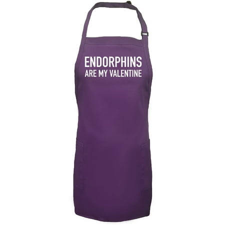 Endorphins Are My Valentine Apron with 2 patch pockets
