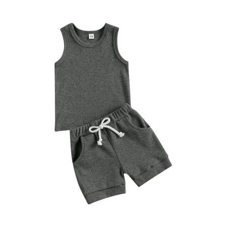 Baby Girl Boy Summer Clothes Short Sleeve T Shirt Elastic Waist Shorts Infant Camisole Tank Top Shorts Set
Baby Girl Boy Summer Clothes Short Sleeve T Shirt Elastic Waist Shorts Infant Camisole Tank Top Shorts Set