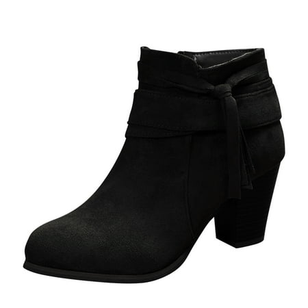 Puawkoer Ladies Fashion Solid Color Uede Fringe Boots Side Zipper Thick High Heel Short Boots
Puawkoer Ladies Fashion Solid Color Uede Fringe Boots Side Zipper Thick High Heel Short Boots