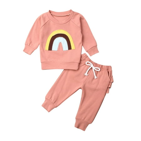 Newborn Baby Girls Fall Winter Clothes Toddler Girl Rainbow Sweatsuit Top and Pants Outfits Set
Newborn Baby Girls Fall Winter Clothes Toddler Girl Rainbow Sweatsuit Top and Pants Outfits Set