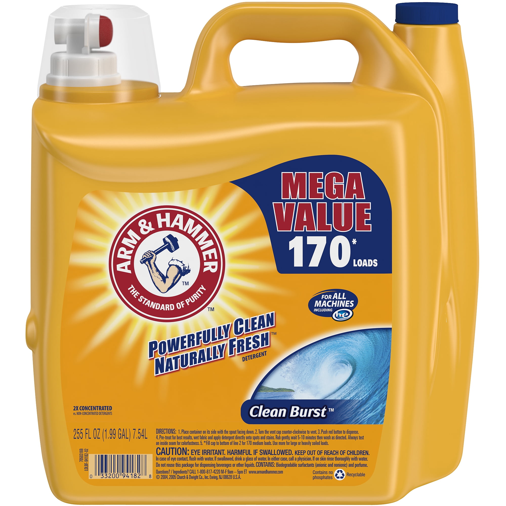 ARM \u0026amp; HAMMER Clean Burst Liquid Laundry Detergent, 255 fl oz ...