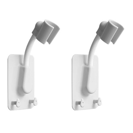 2Pcs Adjustable Showerhead Bracket No-Punching Shower Head Bracket Bathroom Universal White