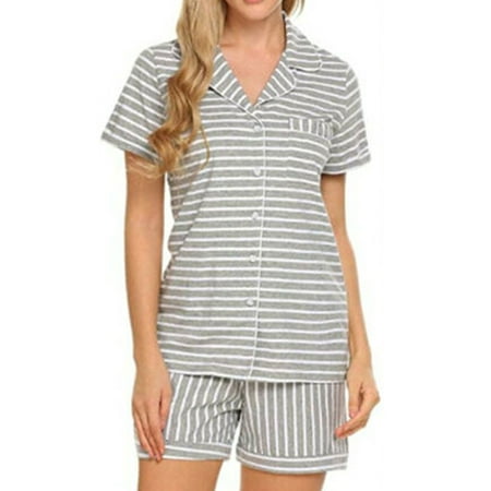 Women Loose Pajamas Sets Short Sleeve Shirts Shorts Pants Homewear Sleepwear Casual Classical
Women Loose Pajamas Sets Short Sleeve Shirts Shorts Pants Homewear Sleepwear Casual Classical