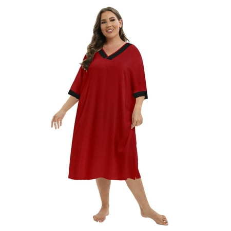 Valcatch Women s Plus Size Nightgowns Soft Sleep Shirt Nightshirts V Neck Lace Sleepwear
Valcatch Women s Plus Size Nightgowns Soft Sleep Shirt Nightshirts V Neck Lace Sleepwear