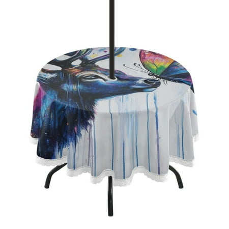 Round Tablecloth 60*60 Inches Round Tablecloth Outdoor Style Tablecloth With Umbrella Holes Tablecloth Outdoor Suitable For Kitchens and Dining Rooms Kiss The Butterfly Deer
Round Tablecloth 60*60 Inches Round Tablecloth Outdoor Style Tablecloth With Umbrella Holes Tablecloth Outdoor Suitable For Kitchens and Dining Rooms Kiss The Butterfly Deer