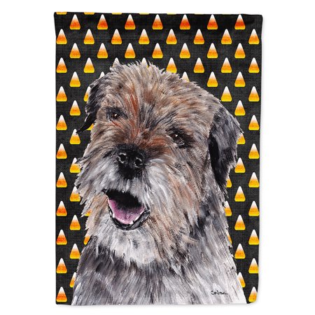 Border Terrier Halloween Candy Corn Flag Canvas House Size