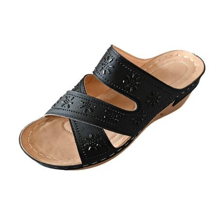 ZIZOCWA Women Wedges Sandals Fashion Summer Solid Color Leather Rhinestone Hollow Open Toe Sandals Non-Slip Vintage Casual Shoes Black Size7.5
ZIZOCWA Women Wedges Sandals Fashion Summer Solid Color Leather Rhinestone Hollow Open Toe Sandals Non-Slip Vintage Casual Shoes Black Size7.5
