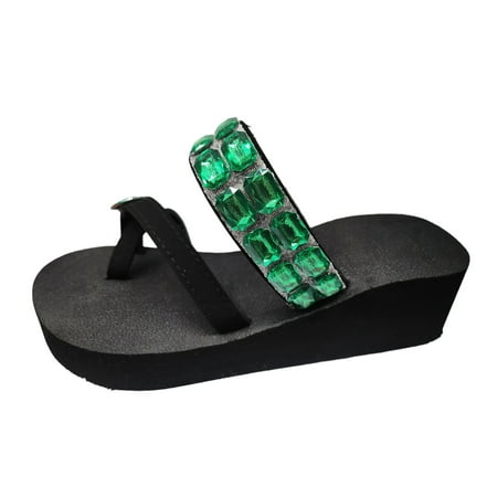 Gzea Comfort Sandals For Women Ladies Fashion Summer Rhinestone Decorative Set Toe Slope Heel Thick Bottom Slippers Green 42
Gzea Comfort Sandals For Women Ladies Fashion Summer Rhinestone Decorative Set Toe Slope Heel Thick Bottom Slippers Green 42