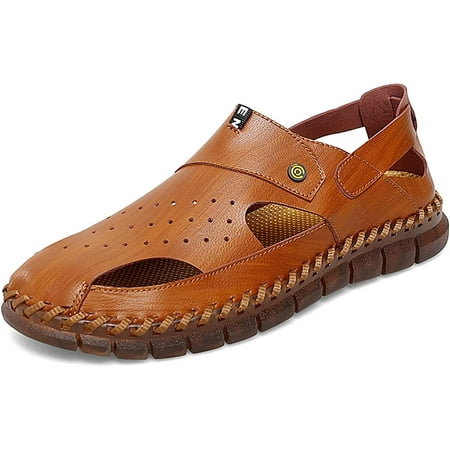 Mens Leather Sandals Outdoor Hiking Sandals Waterproof Athletic Sports Sandals Fisherman Beach Shoes Closed Toe Water Sandals
Mens Leather Sandals Outdoor Hiking Sandals Waterproof Athletic Sports Sandals Fisherman Beach Shoes Closed Toe Water Sandals