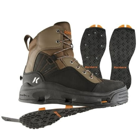Korkers Buckskin Wading Boot with Kling On and Studded Kling On Outsoles Chocolate Chip Black 13
Korkers Buckskin Wading Boot with Kling On and Studded Kling On Outsoles Chocolate Chip Black 13