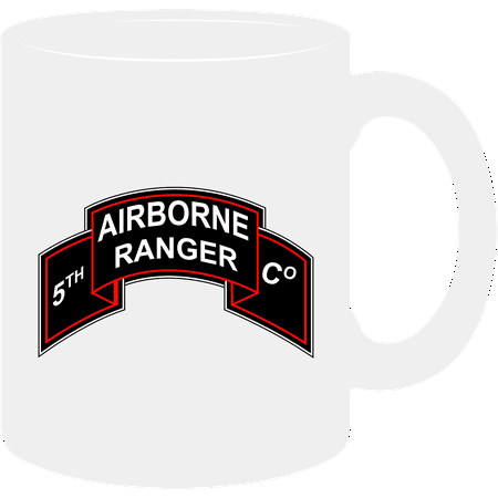 White 11 Oz Coffee Mug - SOF - 5th Ranger Co wo Txt
