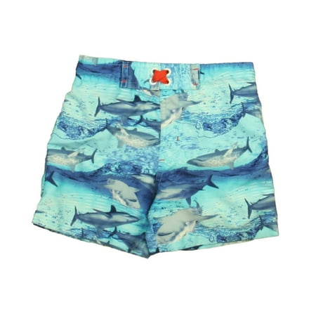 Pre-owned Mick Mack Boys Blue Sharks Trunks size: 2T