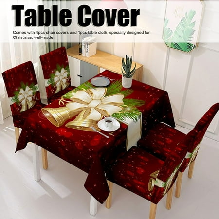 Christmas Tablecloth Chair Cover Set Christmas Decorations Santa Tablecloth Oil-Proof And Waterproof & Christmas Chair Covers For Dining Room 5Pcs
Christmas Tablecloth Chair Cover Set Christmas Decorations Santa Tablecloth Oil-Proof And Waterproof & Christmas Chair Covers For Dining Room 5Pcs