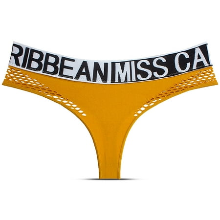 Elenxs Female Thong Seamless Mesh Hollow Out Printed Low Waist Underwear Mini Breathable G-String Yoga Panties Briefs for Party Yellow L
Elenxs Female Thong Seamless Mesh Hollow Out Printed Low Waist Underwear Mini Breathable G-String Yoga Panties Briefs for Party Yellow L