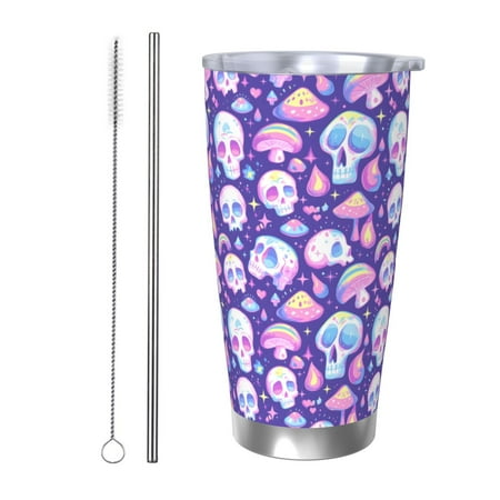 Qekee Skull mushroom colorful Print 20OZ Car Cup Stainless Steel Vacuum Insulated Tumbler Tumbler Cup With Lid And Straw Travel Coffee Mug-Straw Two-piece Set
Qekee Skull mushroom colorful Print 20OZ Car Cup Stainless Steel Vacuum Insulated Tumbler Tumbler Cup With Lid And Straw Travel Coffee Mug-Straw Two-piece Set