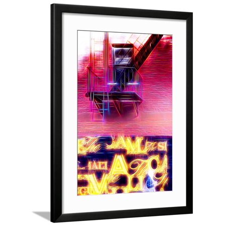 Manhattan Shine - Emergency Stairs Framed Print Wall Art By Philippe Hugonnard