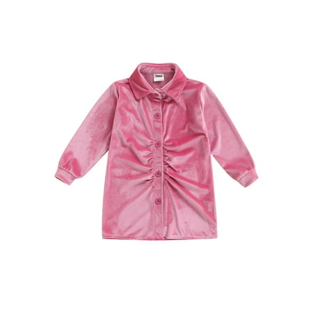 Frobukio Toddler Kids Baby Girls Solid Long Sleeve Velvet Shirt Dress Spring Autumn Single-breasted Dresses Pink 1-2 Years
Frobukio Toddler Kids Baby Girls Solid Long Sleeve Velvet Shirt Dress Spring Autumn Single-breasted Dresses Pink 1-2 Years