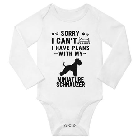 Sorry I Can t I Have Plans With My Miniature Schnauzer Infant Baby Long Sleeve Bodysuit (White 6-12 Months)
Sorry I Can t I Have Plans With My Miniature Schnauzer Infant Baby Long Sleeve Bodysuit (White 6-12 Months)