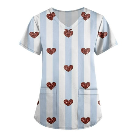 QWERTYU V Neck Scrubs Top for Women Casual Short Sleeve Uniform Professionals Pockets T Shirt Valentine s Day Working Nursing Scrubs Light Blue XL
QWERTYU V Neck Scrubs Top for Women Casual Short Sleeve Uniform Professionals Pockets T Shirt Valentine s Day Working Nursing Scrubs Light Blue XL