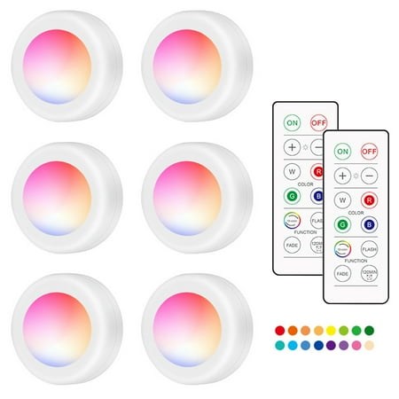 16 Colors Changing RGB LEDs Under Cabinet Lamp Puck Light 6 PCS with 2 * Controller 10 Levels Brightness Adjustable Dimmable 120Mins Timing Supported 16 Colors Changing/ Flash/ Fade 2 Modes
16 Colors Changing RGB LEDs Under Cabinet Lamp Puck Light 6 PCS with 2 * Controller 10 Levels Brightness Adjustable Dimmable 120Mins Timing Supported 16 Colors Changing/ Flash/ Fade 2 Modes