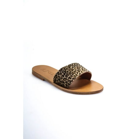 K. Jacques Womens Arezzo Slides - Horsey Bableopard Size 37