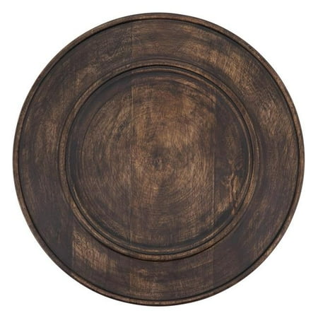 SARO Charger Plates with Dark Wood Design - Set of 4