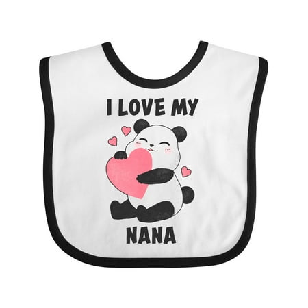 Inktastic I Love My Nana with Panda Illustration Gift Baby Boy or Baby Girl Bib