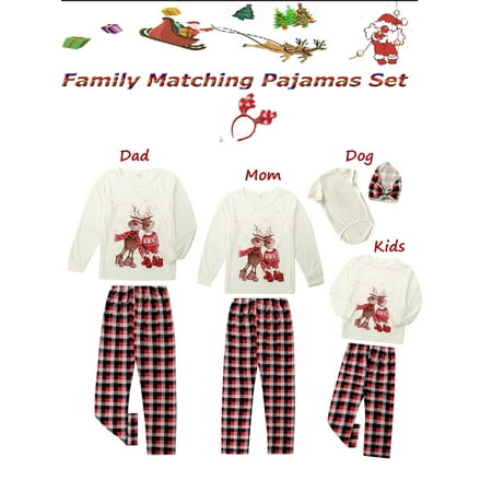 Family Christmas Pajamas Matching Set Cartoon Elk Plaid Pattern Elastic Waist for Adults Kids Dogs Holiday Xmas Jammies Sleepwear
Family Christmas Pajamas Matching Set Cartoon Elk Plaid Pattern Elastic Waist for Adults Kids Dogs Holiday Xmas Jammies Sleepwear
