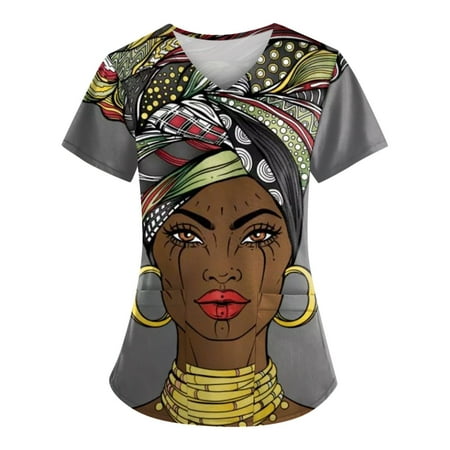 Apepal Women T-shirt Cute Print Short Sleeve V-neck Top Work Uniform Pocket Scrub Tops
Apepal Women T-shirt Cute Print Short Sleeve V-neck Top Work Uniform Pocket Scrub Tops