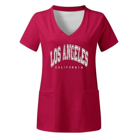 Women Scrubs Top Working Uniform Nurses Clothing Workwear Plus Size Top V-Neck Leisure Short Sleeve Summer Pockets Letter Prints T-Shirt
Women Scrubs Top Working Uniform Nurses Clothing Workwear Plus Size Top V-Neck Leisure Short Sleeve Summer Pockets Letter Prints T-Shirt
