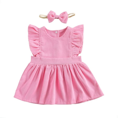 Kids Baby Girls 2-piece Outfit Set Fly Sleeve Dress+Headband Set for Children Girls
Kids Baby Girls 2-piece Outfit Set Fly Sleeve Dress+Headband Set for Children Girls