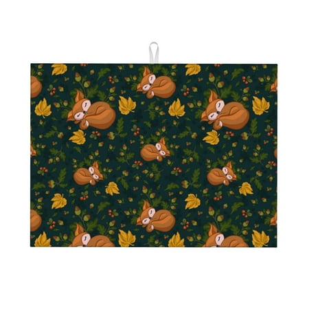 Large Dish Drying Mats for Kitchen Counter - Maple Leaf Fox 18x24In Anti-Slip Absorbent Microfiber Drying Mat for Kitchen Counter Mat Dish Rack Mat with Hanging Loop
Large Dish Drying Mats for Kitchen Counter - Maple Leaf Fox 18x24In Anti-Slip Absorbent Microfiber Drying Mat for Kitchen Counter Mat Dish Rack Mat with Hanging Loop