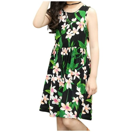Holloyiver Gilrs DressesGirls Sleeveless Flower Print Dresses Kids Summer Dress Round Neck Boho Pleated Mid-Length Beach Dresses 14-15 YearsGreen
Holloyiver Gilrs DressesGirls Sleeveless Flower Print Dresses Kids Summer Dress Round Neck Boho Pleated Mid-Length Beach Dresses 14-15 YearsGreen