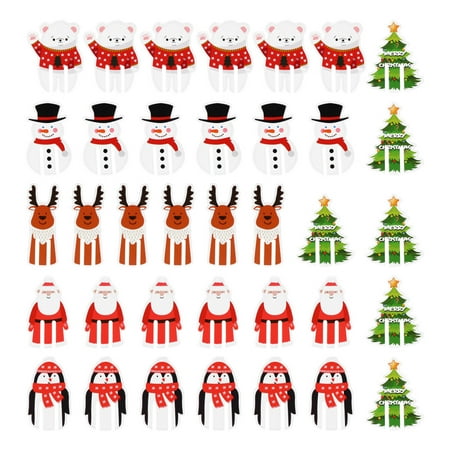 36 Pcs 1 Set Cartoon Paper Cards Christmas Craft Paper Adornments (Red Green)